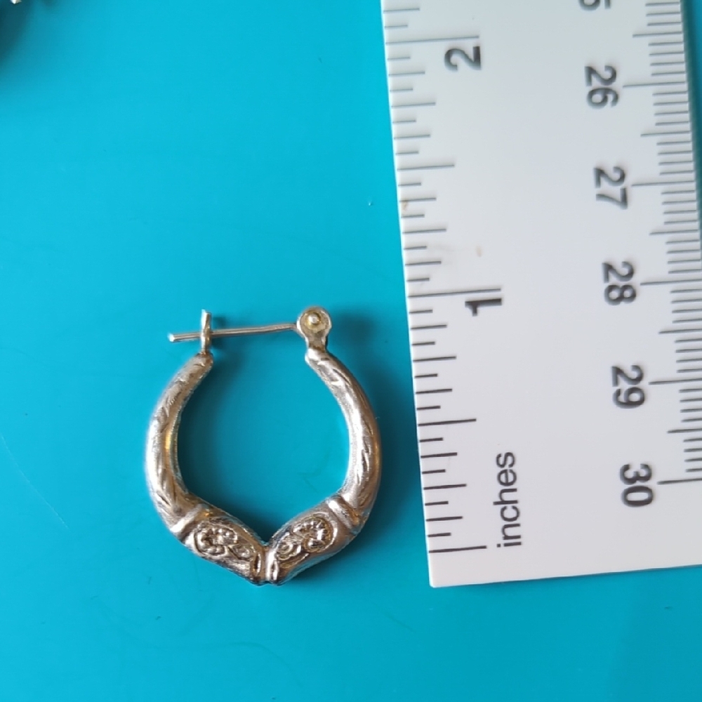 Vintage Sterling Silver Ram Head Earrings - Picture 3 of 6